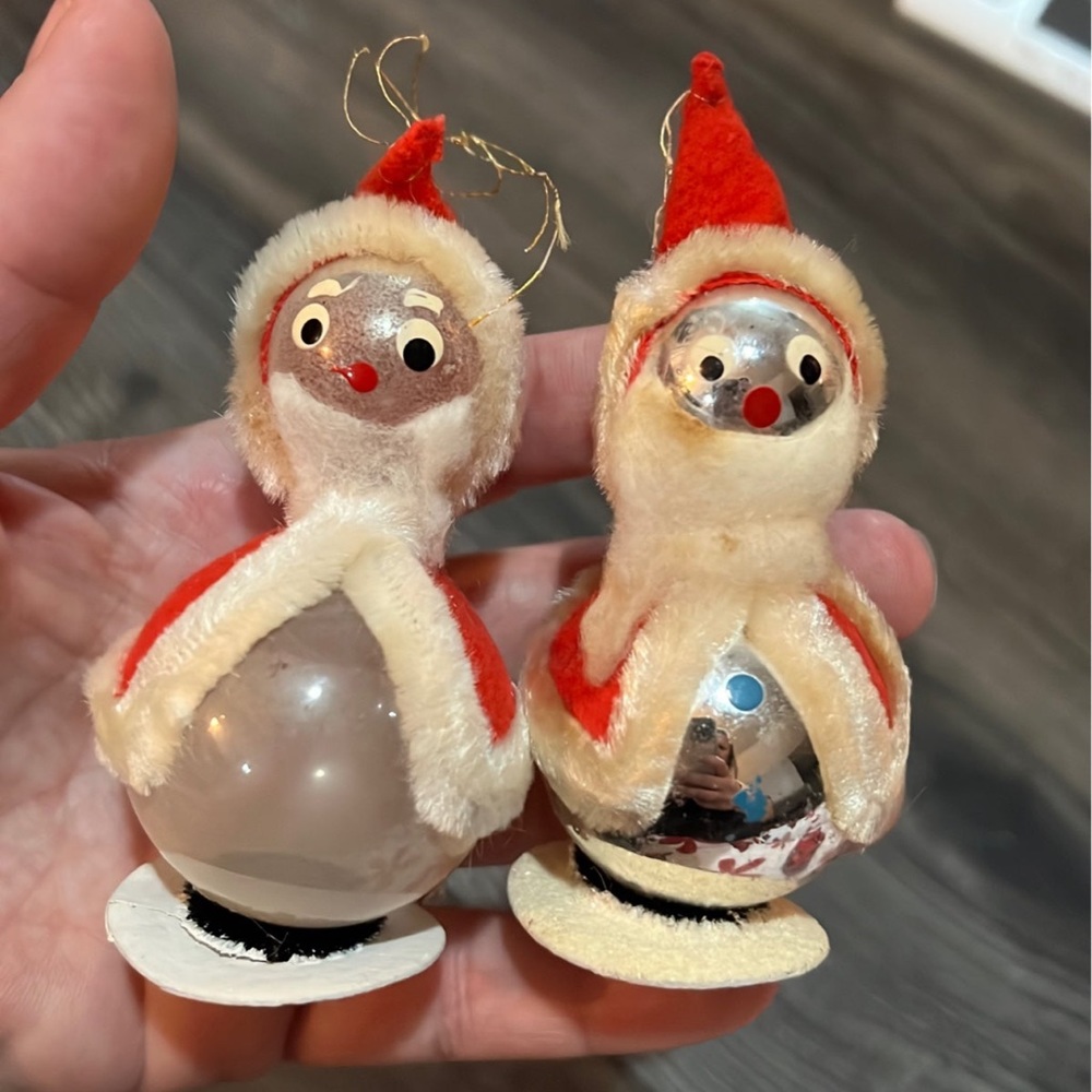 Vintage Santa ornaments